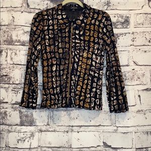 Walking Art- Black sheer zip up